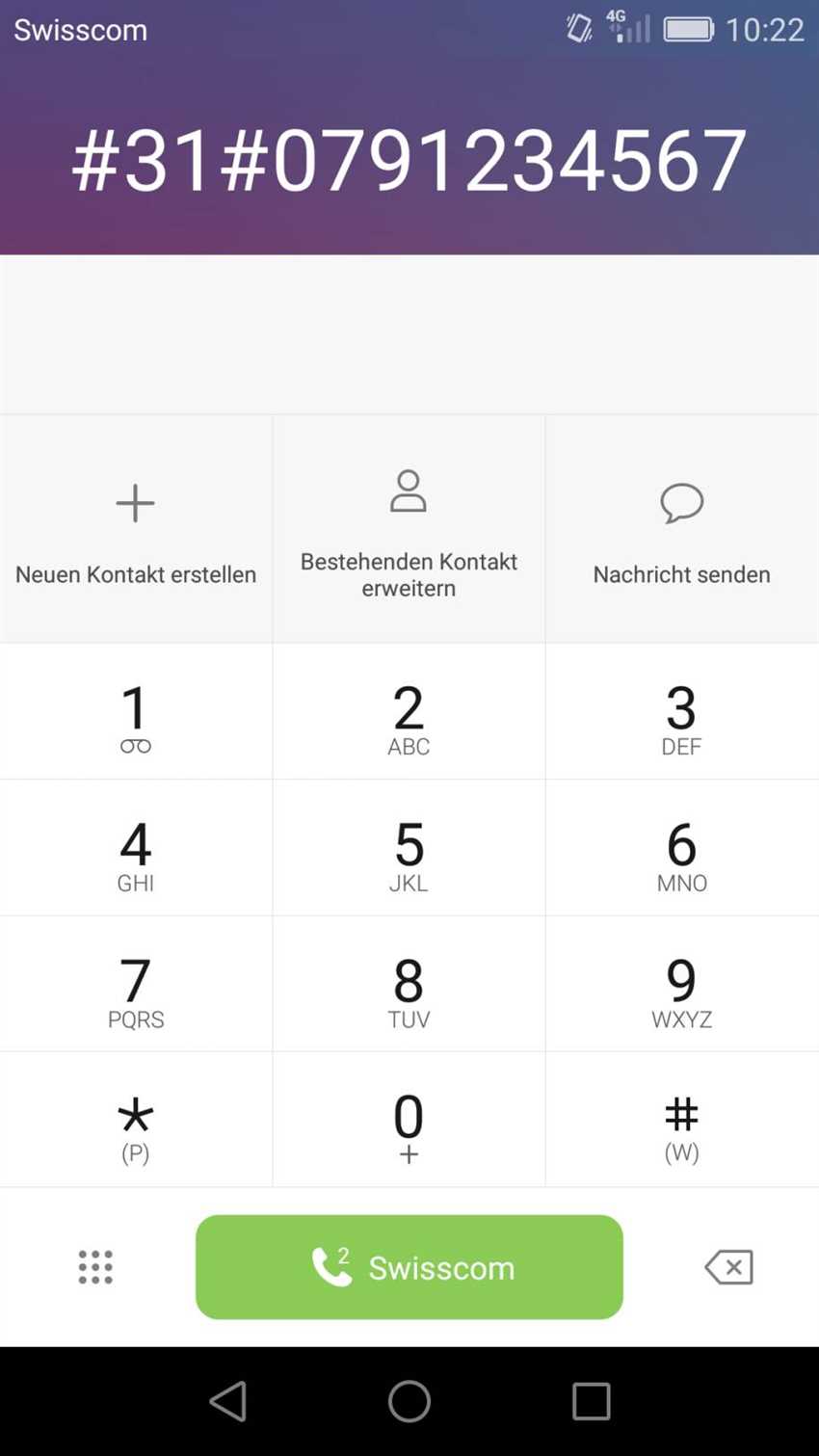 4. Anruf an eine Servicehotline