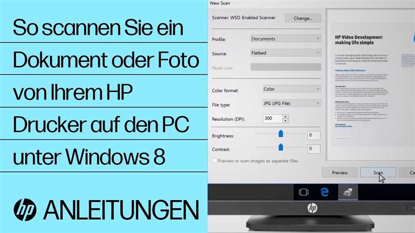 Anleitung zum Scannen mit einem HP-Drucker
